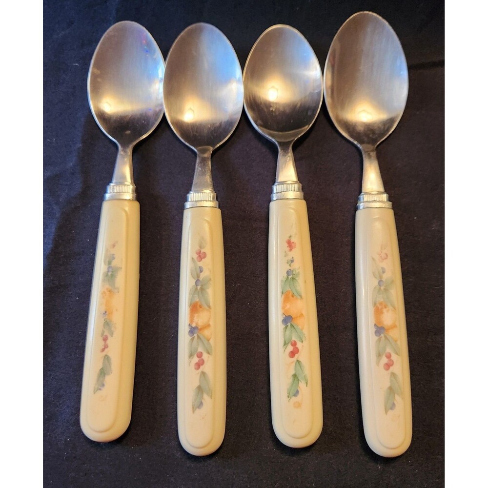 4 Replacement Corelle ABUNDANCE Stainless Corning Soup Spoons (measurements)